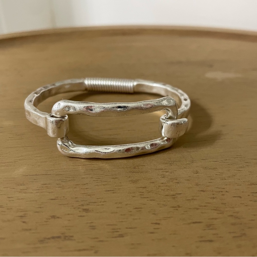Silver Hinged Square Bracelet - image 3